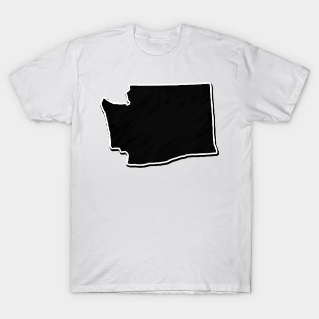 Black Washington Outline T-Shirt by Mookle